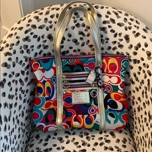 Colorful Coach tote bag